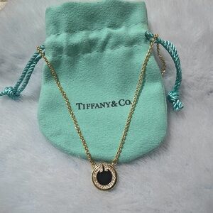 Tiffany & Co. 18K Gold Pavé Diamond Circle Necklace